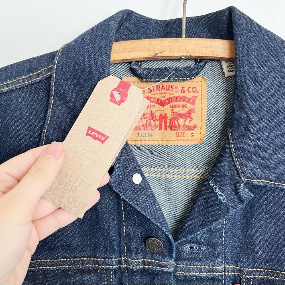 Levi’s • Trucker Jacket denim blue jean Rinse Dark Wash indigo classic - Picture 4 of 12